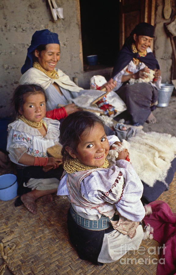 Otavalo Indian Family - Ecuador Photograph by Craig Lovell