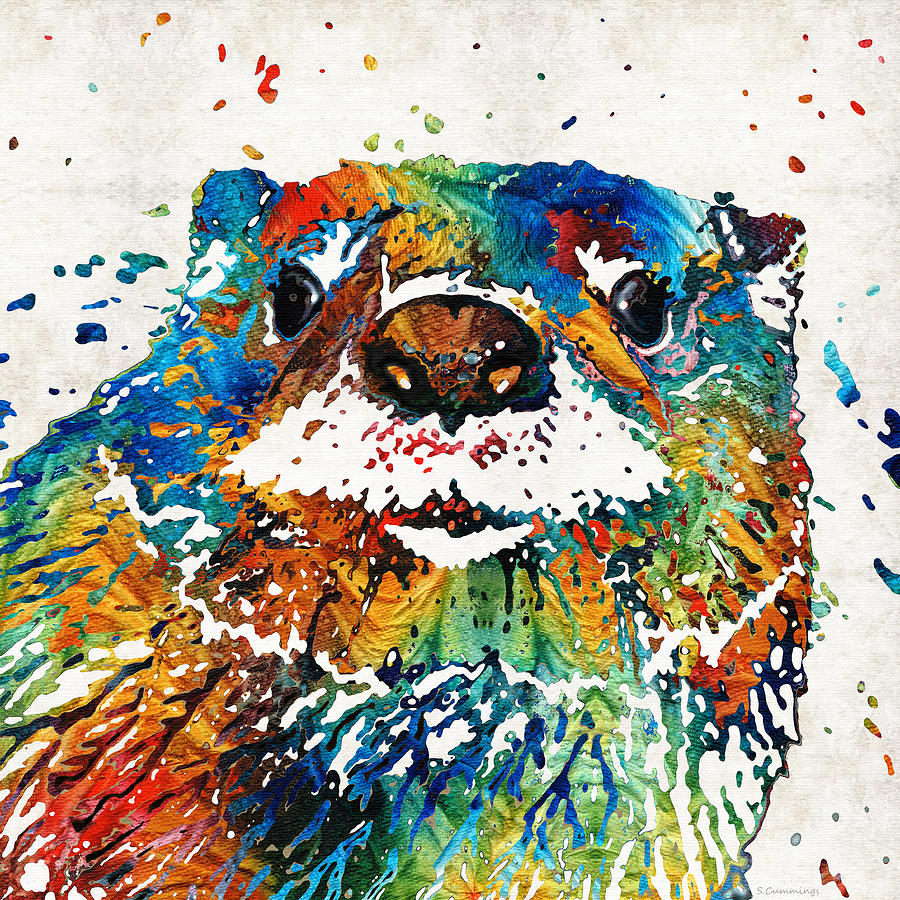 Otter Painting - Otter Art - Ottertude - By Sharon Cummings by Sharon Cummings