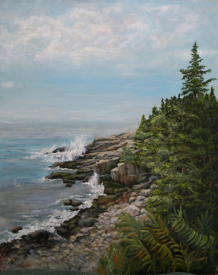 Otter Point - New England Painting by Sandra Nardone