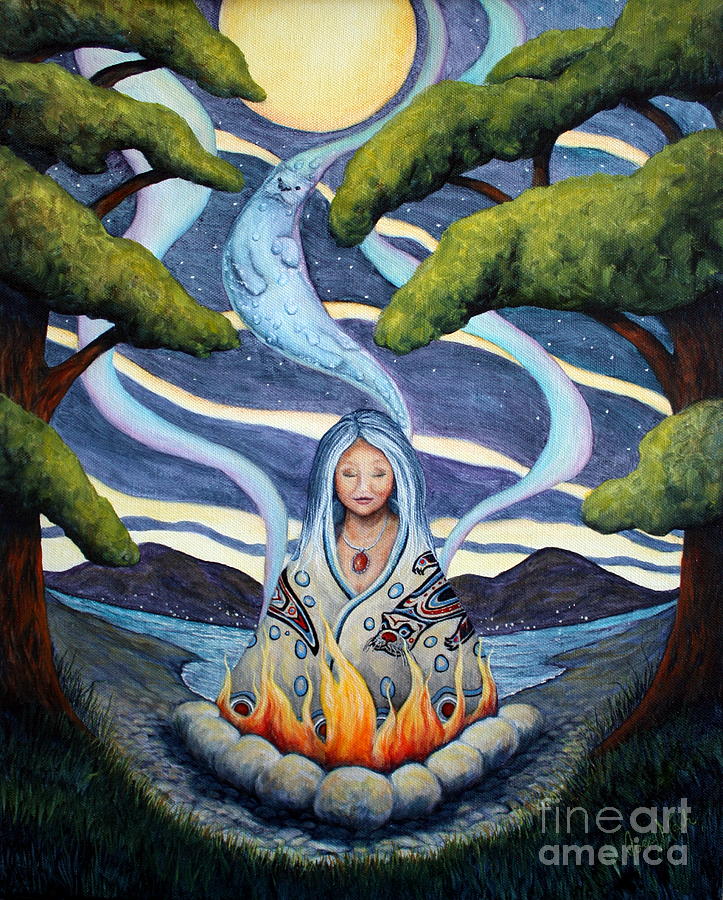 Tree Painting - Otter Woman Find Your Joy by Joey Nash