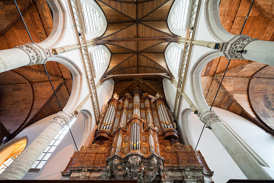 Music Photograph - Oude Kerk Baroque Grand Organ in Amsterdam by Artur Bogacki
