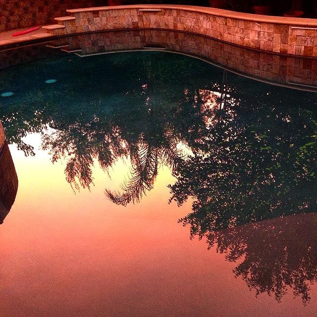 Reflection Photograph - NorCal Pool reflects at sunrise by Eugene Evon