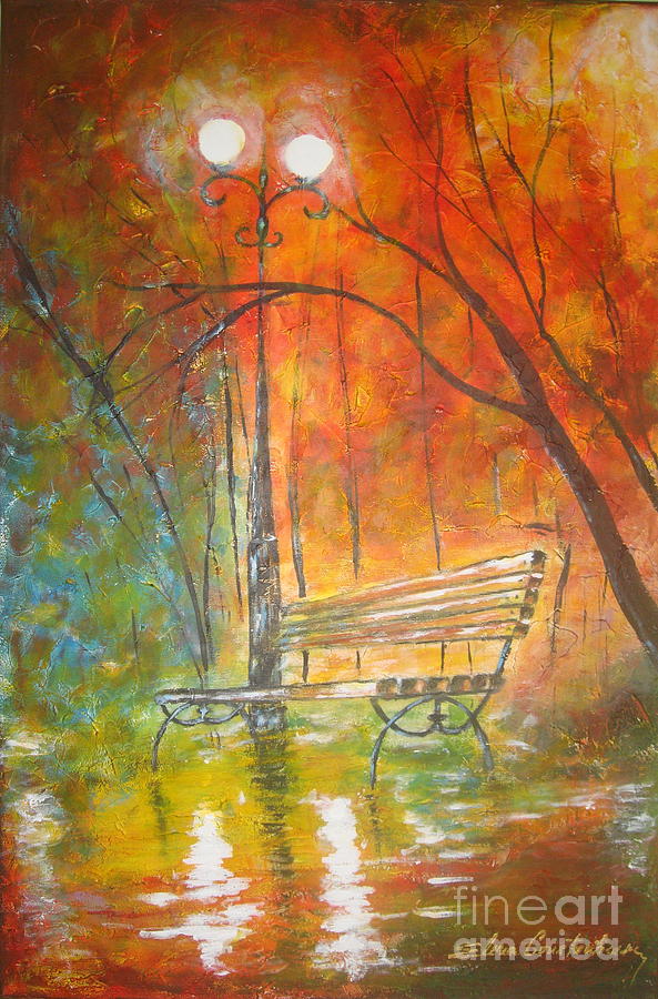 Landscape Painting - Our banch... by Elena  Constantinescu