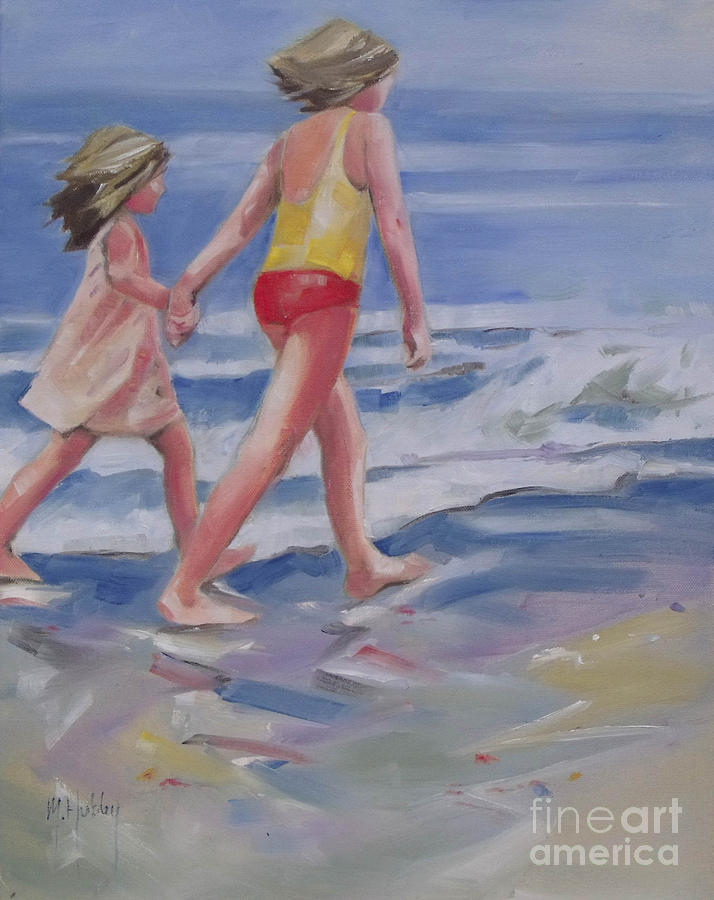 Summer Painting - Our Beach Walk by Mary Hubley