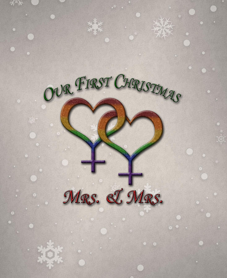 Our First Christmas Lesbian Pride Digital Art By Tavia Starfire