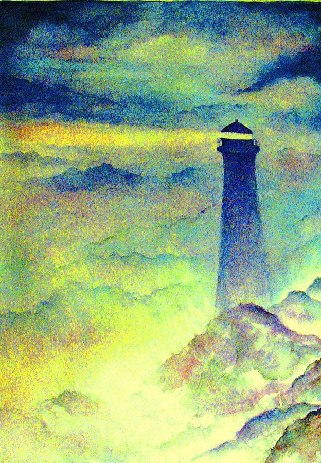 Mountain Painting - Our Guiding Light by Hazel Holland