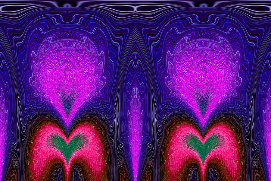 Abstract Digital Art - Our Hearts Take Wing by Peggy Collins