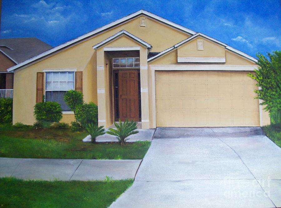 Florida Living, House Protrait 266 Painting by Kenneth Harris