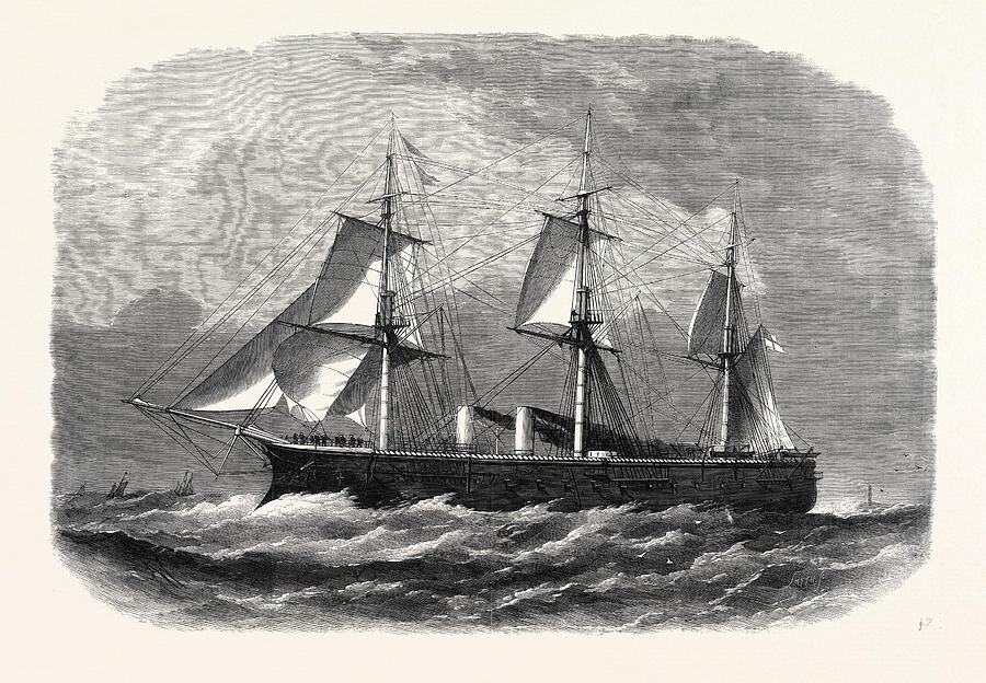 Our Ironclad Fleet The Bellerophon 1866 Drawing by English School ...