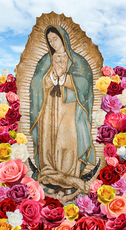 Rose Digital Art - Our Lady of Guadalupe by Nancy Ingersoll