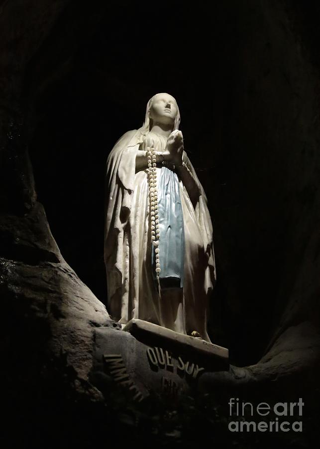 Our Lady of Lourdes Grotto at Night Photograph by Carol Groenen