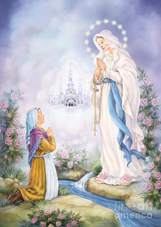 Our Lady of Lourdes Digital Art by Randy Wollenmann