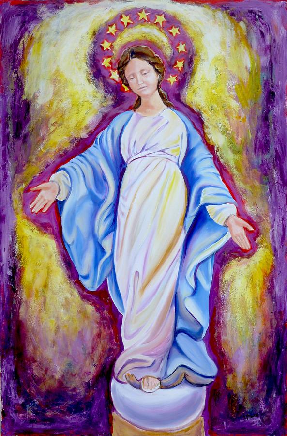 Our Lady of the Smile Version One Painting by Sheila Diemert