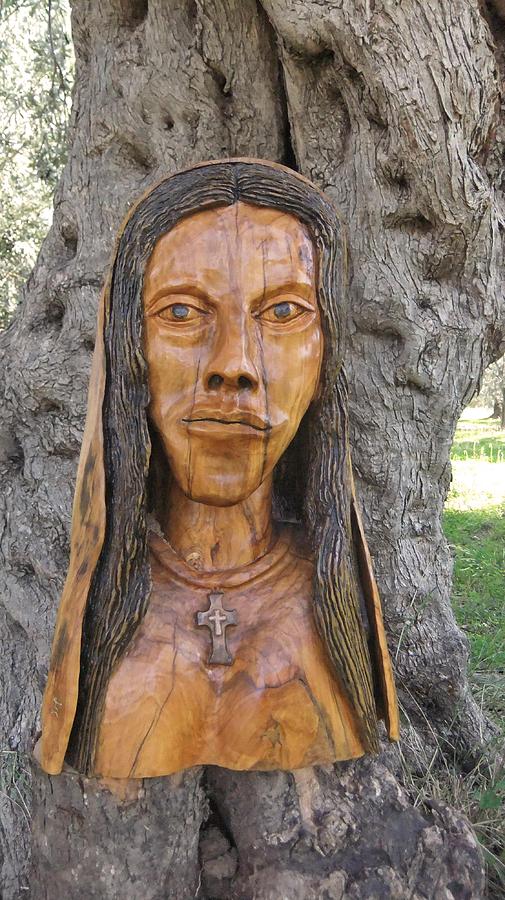 Our Lady Olive Wood Sculpture Sculpture By Eric Kempson Pixels