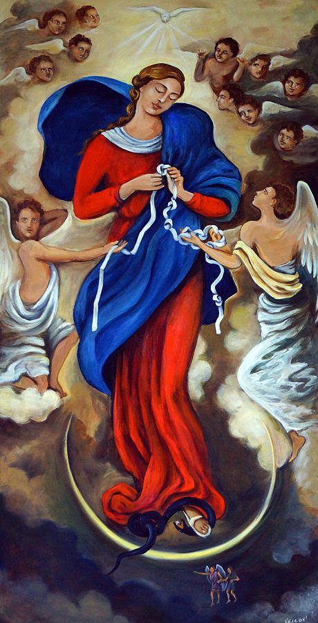Our Lady Undoer Of Knots Painting - Our Lady Undoer of Knots by Valerie Vescovi