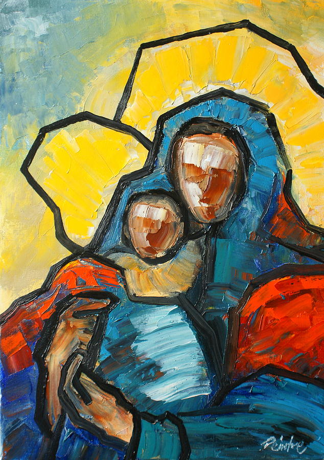 Our Lady with child Painting by Luke Karcz