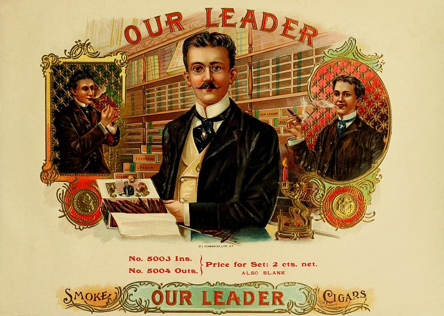 Our Leader Vintage Cigar Advertisement Painting by Movie Poster Prints