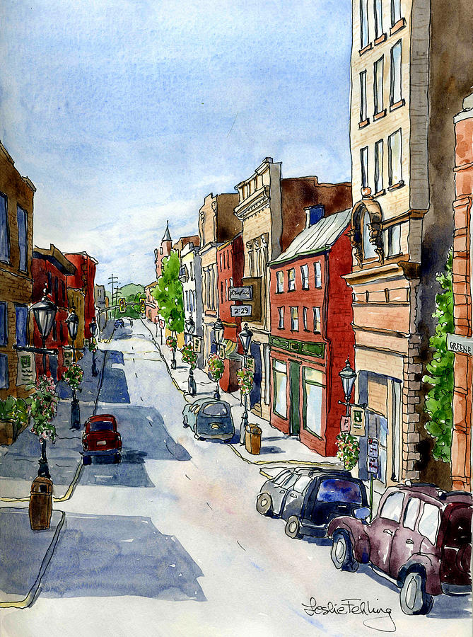 City Painting - Our Town by Leslie Fehling