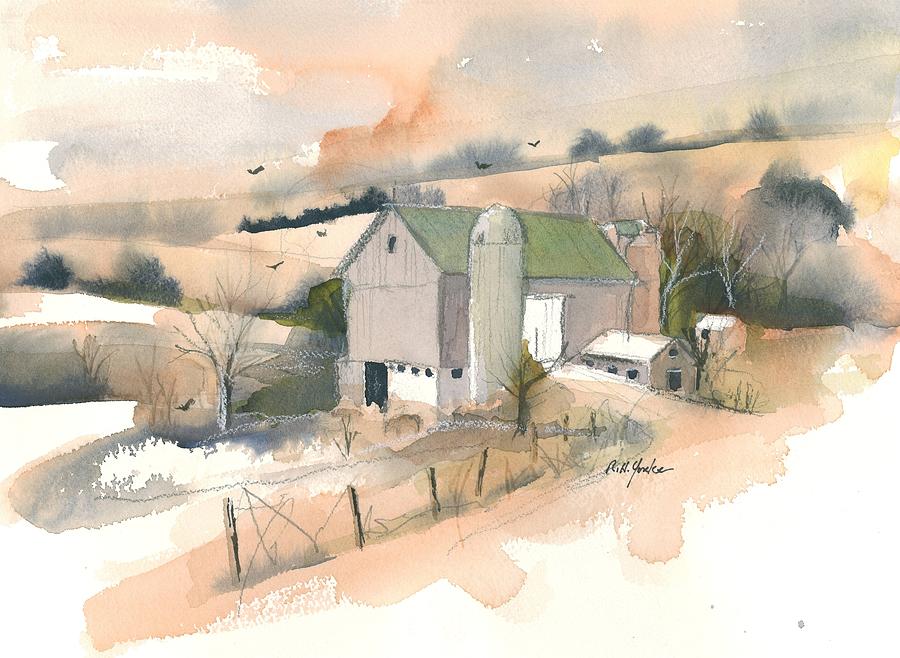 Barn Painting - Out Behind the Barn by Robert Yonke