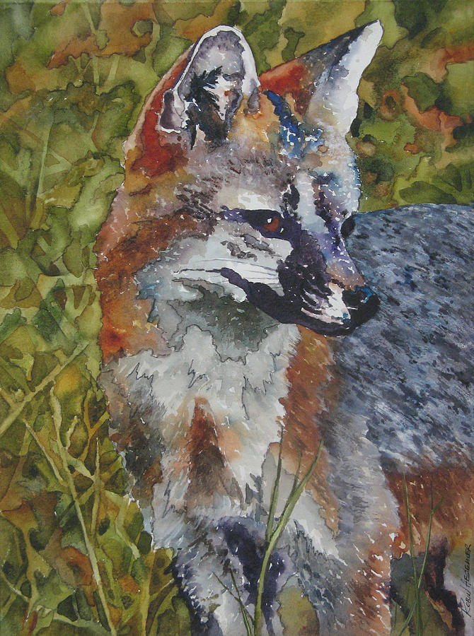 Wildlife Painting - Out Foxed by Robin Hegemier