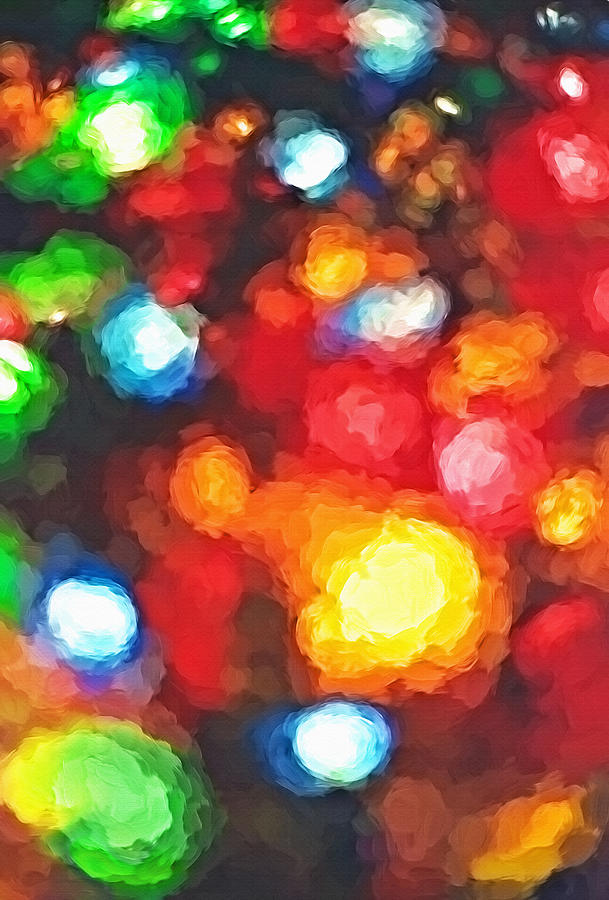 Abstract Photograph - Out of Focus Christmas Lights 2 - Topaz by Steve Ohlsen