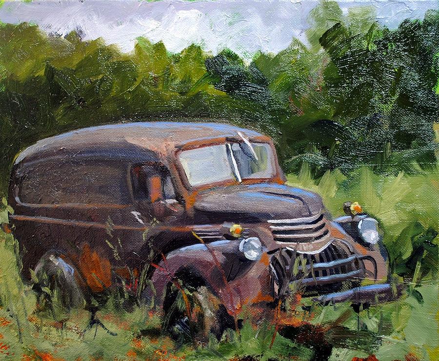 Vintage Painting - Out Of Service by Spencer Meagher