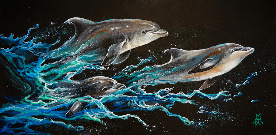 Whale Painting - Out of the Blue by Marco Aguilar