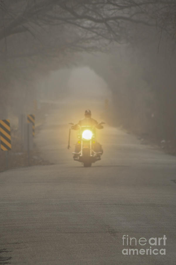 Out of the Fog a Rider Comes Photograph by Toma Caul