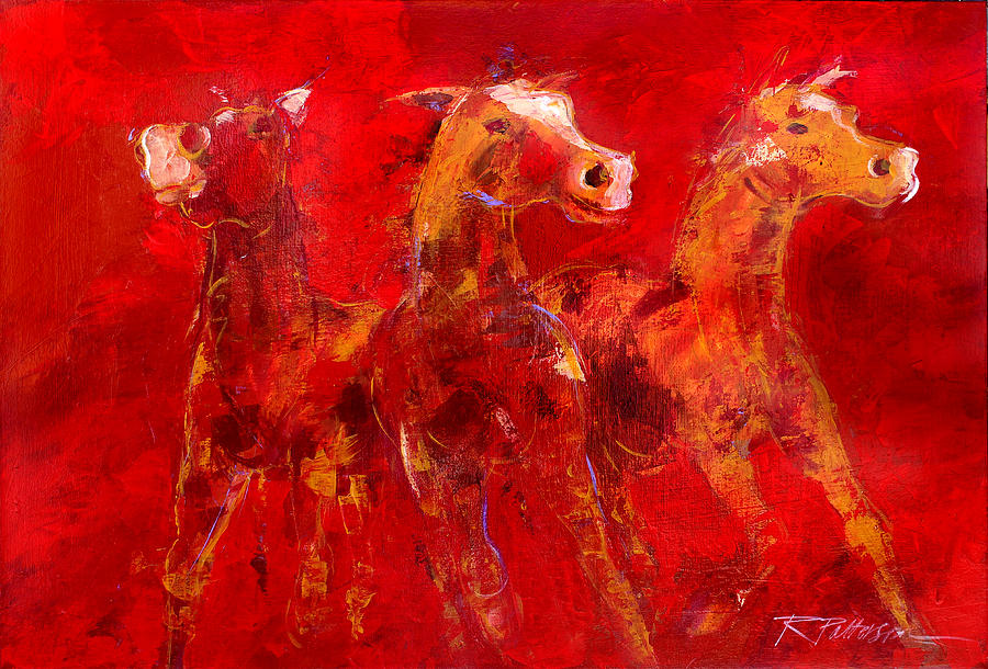 Horse Painting - Out of the Red by Ron Patterson