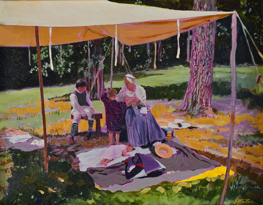 Colonial Painting - Out Of The Sun by Thomas Stratton Colonial Painting - Out Of The Sun by Thomas Stratton