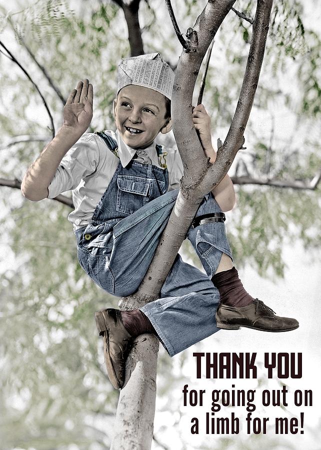 Out On A Limb Thank You Greeting Card Photograph by Communique Cards