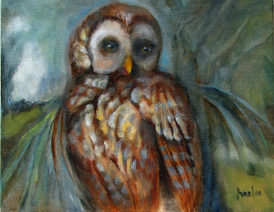 Barred Owl Painting - Out On a Limb by Susan Hanlon Barred Owl Painting - Out On a Limb by Susan Hanlon
