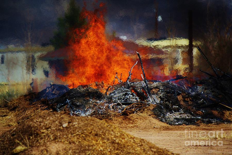 Fire Photograph - Out with the old by Jessica S