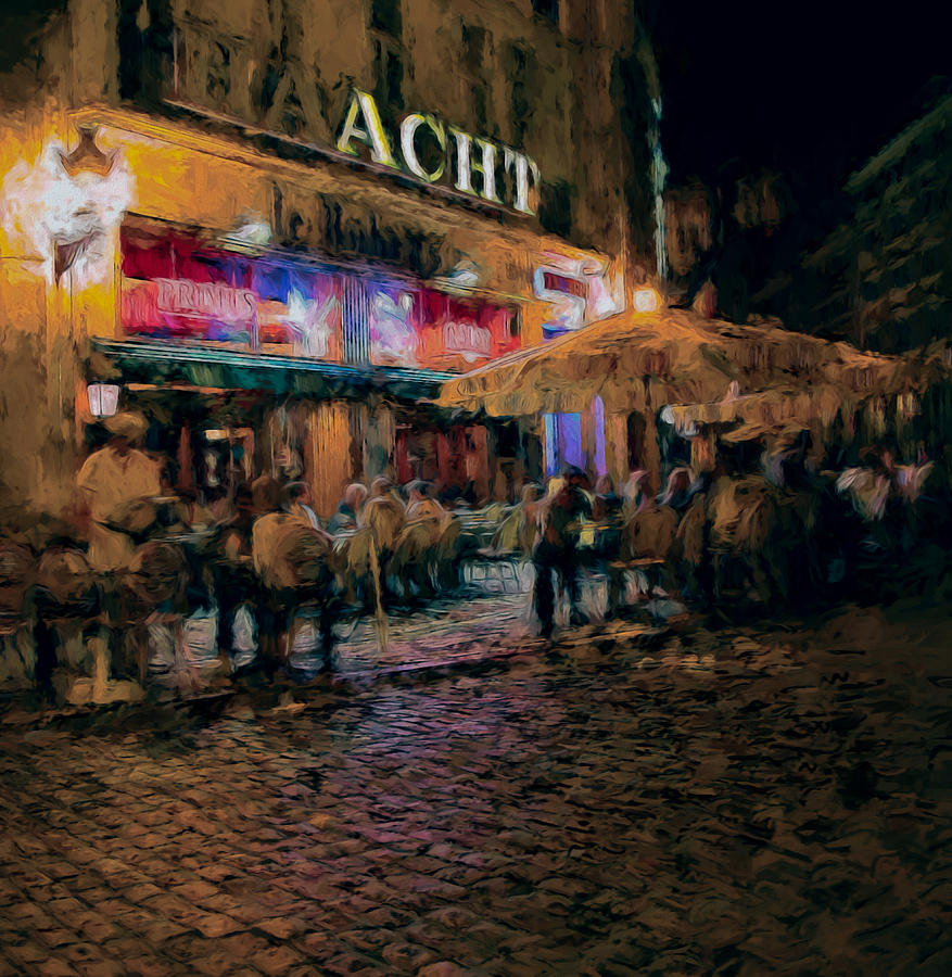 Outdoor Cafe in Brussels Mixed Media by John K Woodruff - Fine Art America