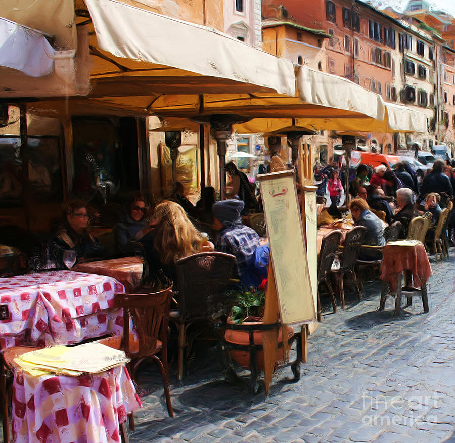 Outdoor Cafe La Roma Photograph by Tom Griffithe