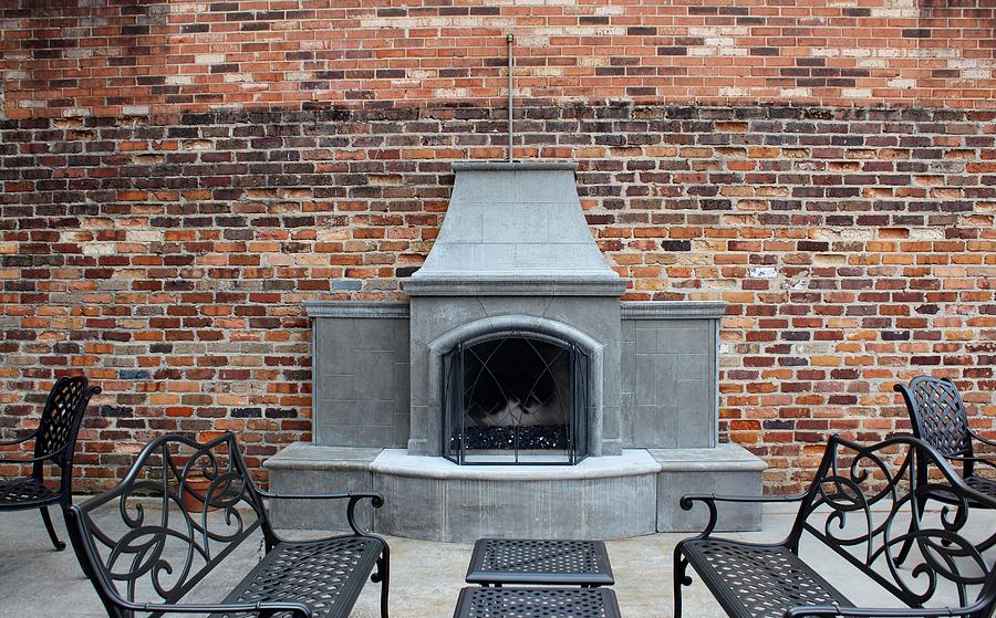 Outdoor Patio With Fireplace Photograph by Cynthia Guinn
