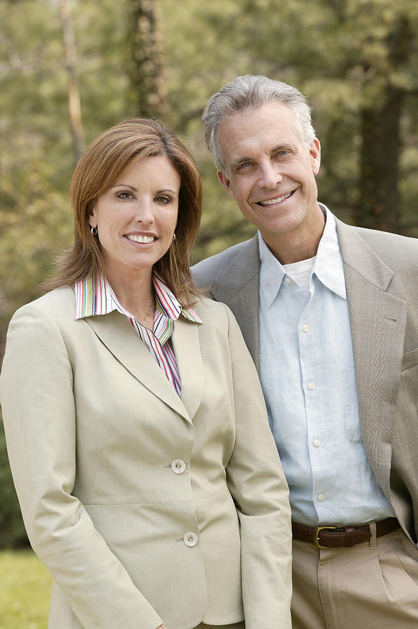 Outdoor portrait of couple Photograph by Comstock Images