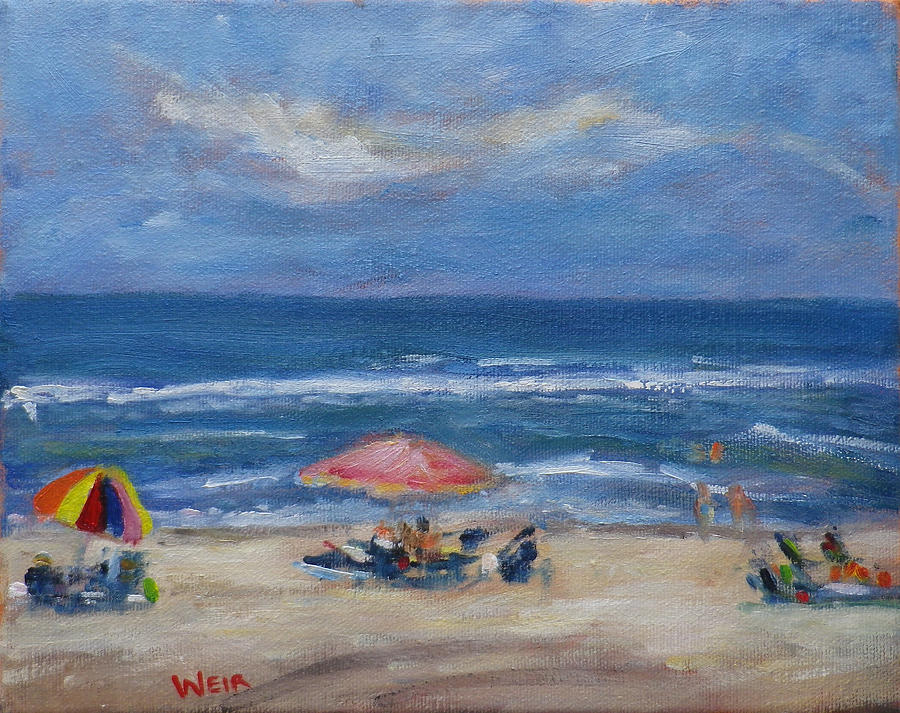 Outer Banks Beach Umbrellas Painting by Chris Weir - Fine Art America