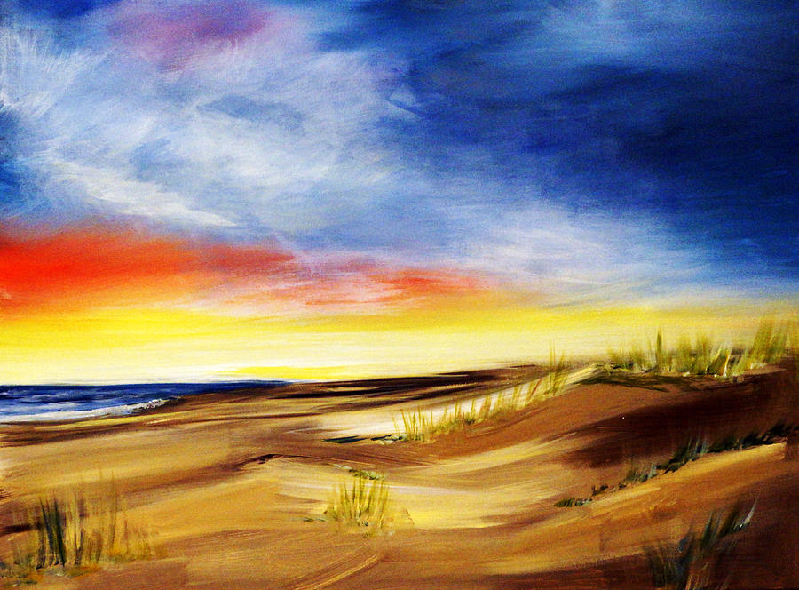 OUTER BANKS High Color Extra Large Beach North Carolina Painting by Katy Hawk