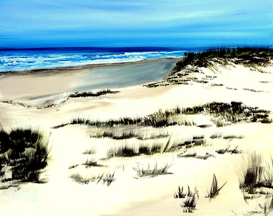 Outer Banks Sand Dunes Beach Ocean Painting by Katy Hawk