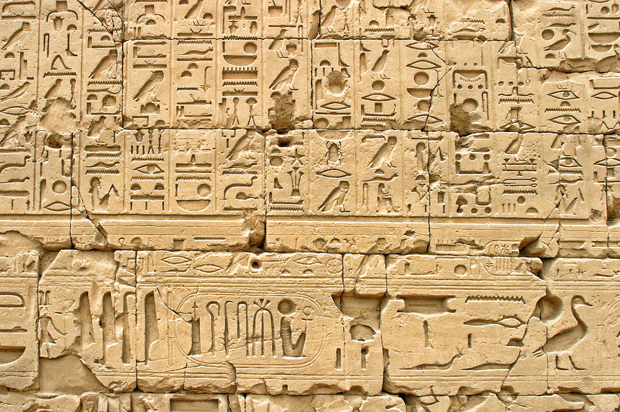 Outer Karnak Temple Wall Heiroglyics Photograph by Linda Phelps