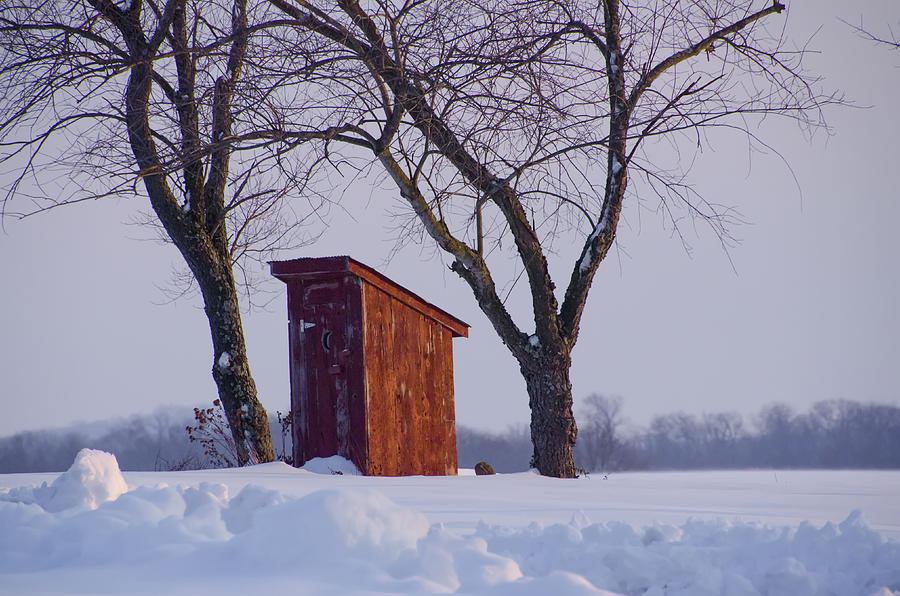 Outhouse in the Snow Photograph by Bill Cannon