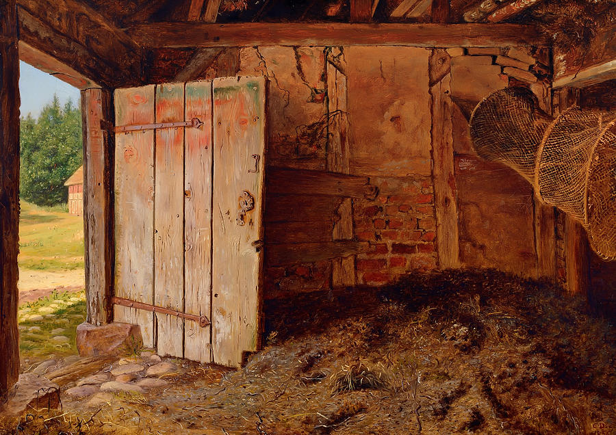 Vintage Painting - Outhouse Interior by Mountain Dreams
