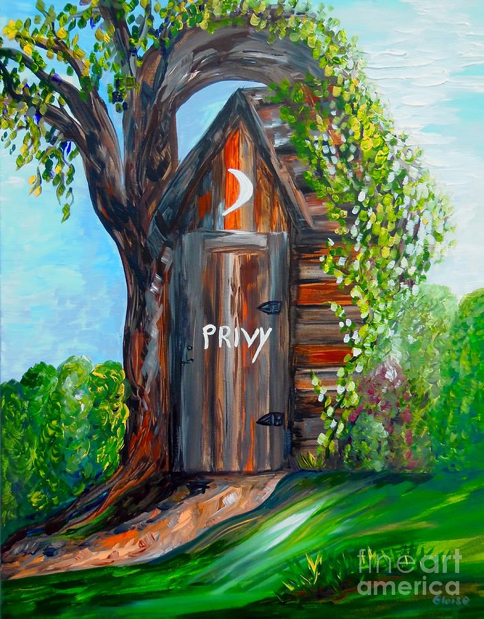 Outhouse - Privy - The Old Out House Painting by Eloise Schneider Mote