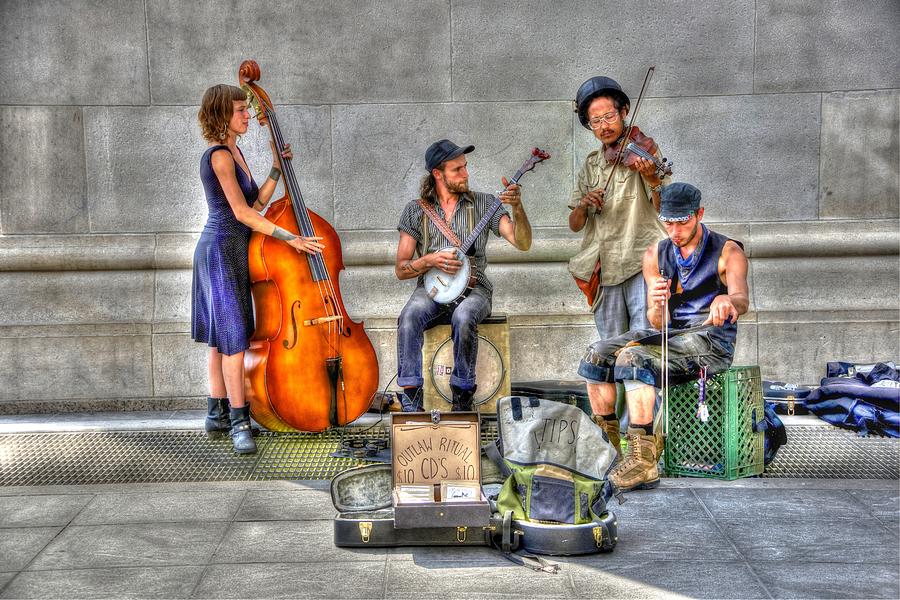 Music Photograph - Outlaw Ritual Performing in Washington Square Park by Randy Aveille