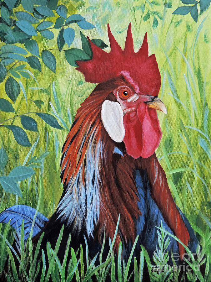 Nature Painting - Outlaw Rooster by Jimmie Bartlett