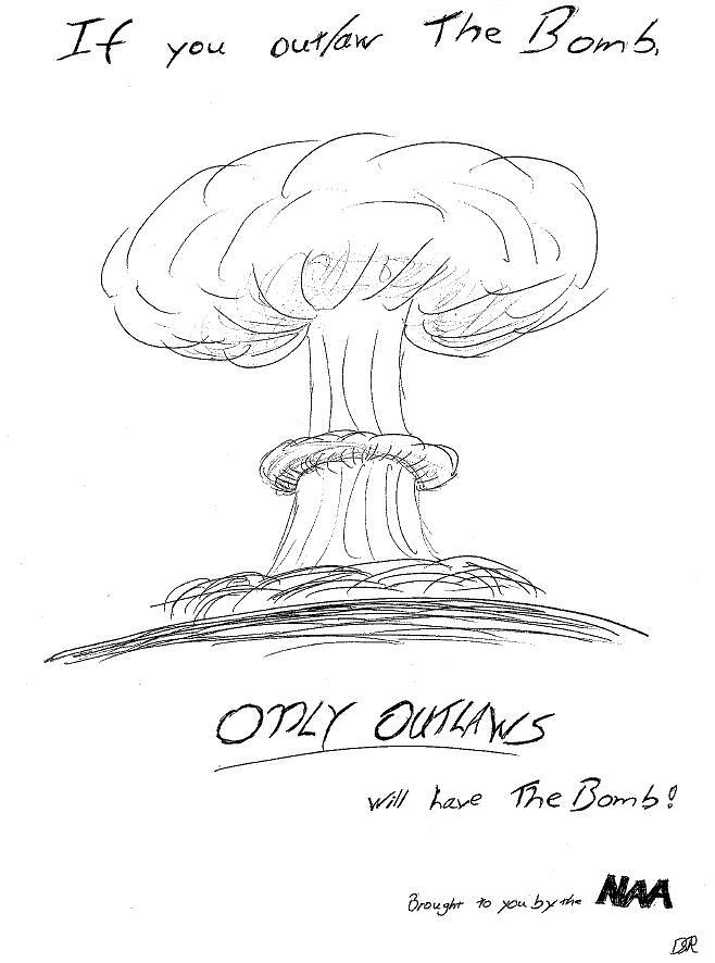 Outlaw the bomb Drawing by David S Reynolds