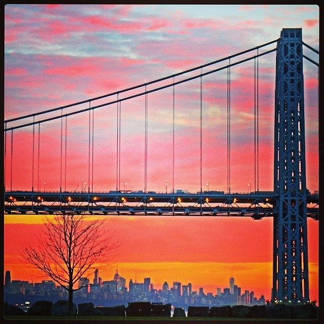 Bridge Photograph - #outrageous #color #tonight #gwb #nyc by Antonio DeFeo
