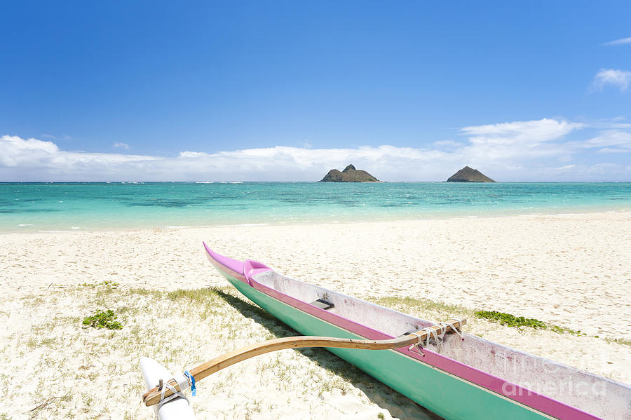 Outrigger at Lanikai Beach Photograph by M Swiet Productions