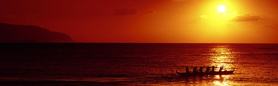 Sunset Photograph - Outrigger Sunset by Sean Davey